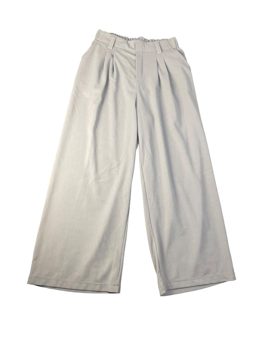 NWT Halara Women’s Medium Petite Grey Pull On Wide Leg Pleated Trousers